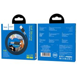Дата кабель HOCO X48 круглый силиконовый Micro 1m 2.4A Black