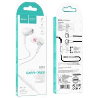 Наушники с микрофоном HOCO M78 Placer 1.2m White