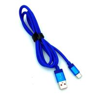 Дата кабель TC-018 плетенный круглый Type C 1.0m Blue (тех. упаковка)