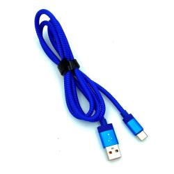 Дата кабель TC-018 плетенный круглый Type C 1.0m Blue (тех. упаковка)