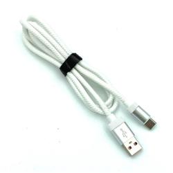 Дата кабель TC-018 плетенный круглый Type C 1.0m White (тех. упаковка)