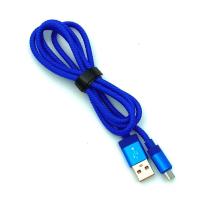 Дата кабель M-018 плетенный круглый Micro USB 1.0m Blue (тех. упаковка)