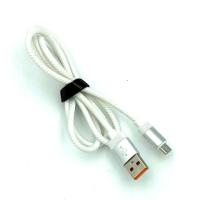 Дата кабель M-018 плетенный круглый Micro USB 1.0m White (тех. упаковка)