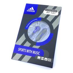 Наушники ADIDAS AY-101 + mic Blue