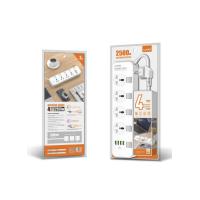 Сетевой удлинитель LDNIO SC4408 4 розетки/2.0m/2500W/17W + 4USB (5V/3.4A)