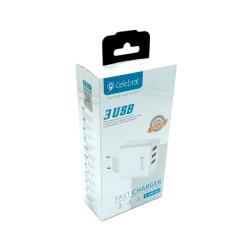 Сетевое ЗУ CELEBRAT C-H9-EU (5V/2.4A/3USB) White