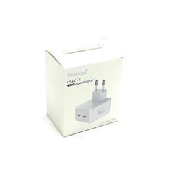 Сетевое ЗУ CELEBRAT i14 mini-EU USB-C+C 40W White