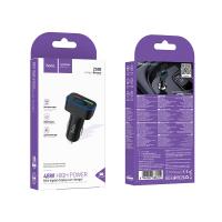 Автомобильное зарядное устройство Hoco Z63B (1Type-C/1USB/LCD, 48W/3A) black