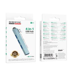 HUB USB2.0/3.0 BOROFONE FH1 USB to 4 USB Gray