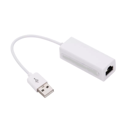 Ethernet Adapter USB2.0 LAN Plastic USB-A 30cm White