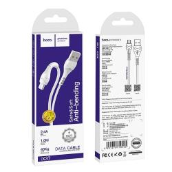 Дата кабель HOCO X37 Safe&Soft Anti-bending Micro USB 1m White
