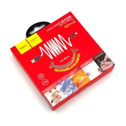 Дата кабель HOCO X21 Plus Silicone Food Grade Mirco USB 1m 2.4A Orange