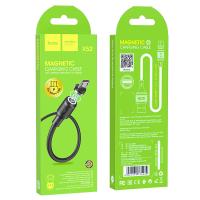 Магнитный кабель HOCO X52 Micro USB круглый силиконовый 1m 2.4A Black