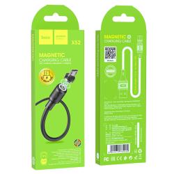 Магнитный кабель HOCO X52 Micro USB круглый силиконовый 1m 2.4A Black