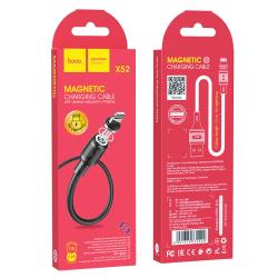 Магнитный кабель HOCO X52 Lightning круглый силиконовый 1m 2.4A Black