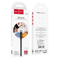 Дата кабель HOCO X53 плоский силиконовый Lightning 1m 2.4A Black