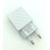 Сетевое ЗУ D12 Rhombus (5V/2.1A/2USB) White 
