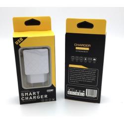 Сетевое ЗУ D12 Rhombus (5V/2.1A/2USB) White 