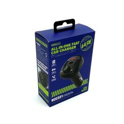 FM модулятор Remax RCC331 Bluetooth Lodi Series 2USB/1PD 64.5W Black