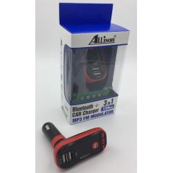FM модулятор KCB-617 Bluetooth + Charger (1USB/5V/1.2A) Black/Red