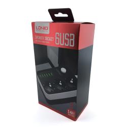 Сетевой удлинитель LDNIO SE3631 3 розетки/1.6m/2500W/10A + 6USB (5V/3.4A)