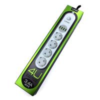 Сетевой удлинитель LDNIO SE4432 4 розетки/2.0m/2500W/10A + 4USB (5V/3.4A)