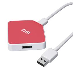 HUB USB2.0 DM CHB051 4 USB USB-A 120 cm Red 