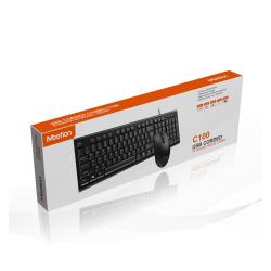 Клавиатура + мышь USB MEETION MT-C100 (ukr/en/rus) Led Black