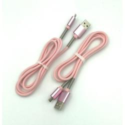 Дата кабель M-004 круглый Micro USB 1.0m Pink (тех. упаковка)