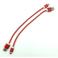 Дата кабель M-002 плетенный круглый Micro USB 0,3m Red (тех. упаковка)