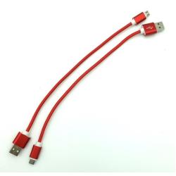 Дата кабель M-002 плетенный круглый Micro USB 0,3m Red (тех. упаковка)