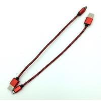 Дата кабель M-003 плетенный круглый Micro USB 0,3m Red (тех. упаковка)