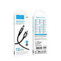 Кабель USB для роутера HOCO X129 Type C to 12V 5.5x2.1mm Black