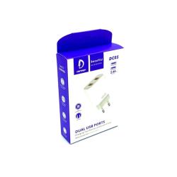 Сетевое ЗУ DENMEN DC05 (5V/2.4A/2USB/12W) White
