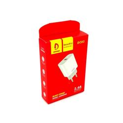 Сетевое ЗУ DENMEN DC03 (5V/2.4A/1USB/12W) White