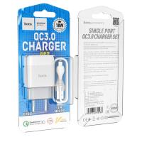 Сетевое ЗУ HOCO C72Q Glorious (5V/3A/1 USB) Qualcomm 3.0 + кабель Micro USB White
