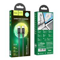 USB кабель HOCO X14 Double Speed 60W Type-C to Type-C Black