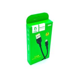Дата кабель силиконовый DENMEN D08L Lightning 3.6A Black