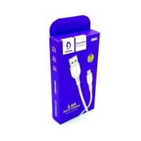 Дата кабель силиконовый DENMEN D08L Lightning 3.6A White