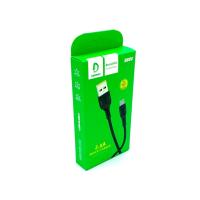 Дата кабель силиконовый DENMEN D08V Micro USB 3.6A Black