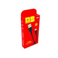 Дата кабель силиконовый DENMEN D08T Type C 3.6A Black