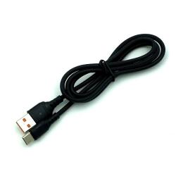 Дата кабель силиконовый DENMEN D08T Type C 3.6A Black