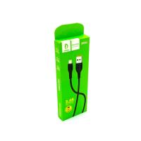 Дата кабель силиконовый DENMEN D06L 2.4A Lightning Black