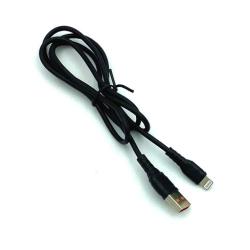 Дата кабель силиконовый DENMEN D06L 2.4A Lightning Black