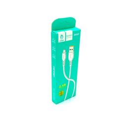 Дата кабель силиконовый DENMEN D06V 2.4A Micro USB White