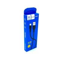 Дата кабель силиконовый DENMEN D06T 2.4A Type C Black