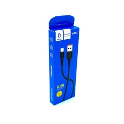 Дата кабель силиконовый DENMEN D06T 2.4A Type C Black