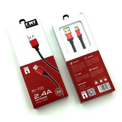 Дата кабель EMY MY-721 Lightning 2.4A Red