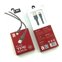 Дата кабель EMY MY-741 Lightning 2.4A Grey
