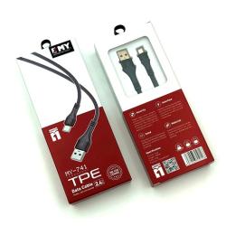 Дата кабель EMY MY-741 Micro USB 2.4A Grey